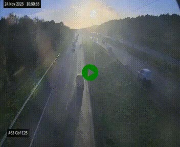 Webcam autoroute A63 en périphérie de Bordeaux au sud-est de la ville, en provenance du bassin d'Arcachon. Vue orientée vers Bordeaux