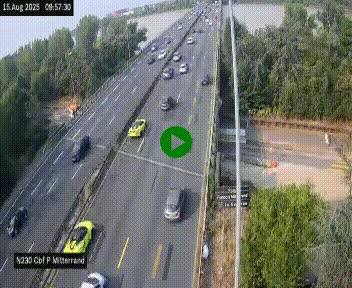 Webcam sur le périphérique de Bordeaux à l'est de la ville. Caméra située sur le Pont Mitterand sur la N230