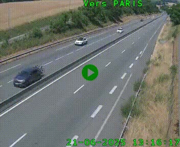 Caméra routière sur l'autoroute A20 à Saint-Hilaire-Bonneval, au sud de Limoges. Vue orientée vers Paris