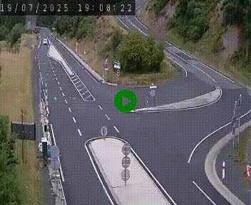 Webcam routière sur la N122 au niveau du Tunnel du Lioran. Vue de l'entrée côté Aurillac.