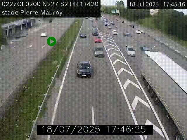 Webcam à hauteur du Stade Pierre Mauroy à Villeneuve d'Ascq sur la N227. Vue orientée vers Mons-en-Baroeul