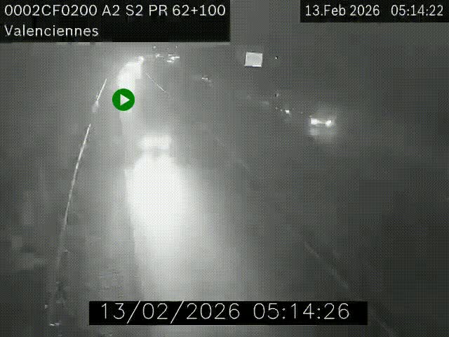 Webcam autoroute A2 à Valenciennes. Vue orientée vers Maubeuge et Mons (Belgique)