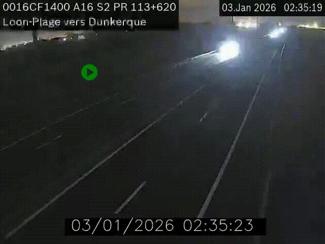 Webcam autoroute A16 à hauteur de Loon-Plage. Vue orientée vers Dunkerque et la Belgique.