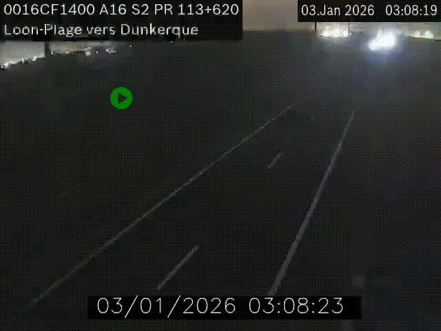 Webcam autoroute A16 à hauteur de Loon-Plage. Vue orientée vers Dunkerque et la Belgique.