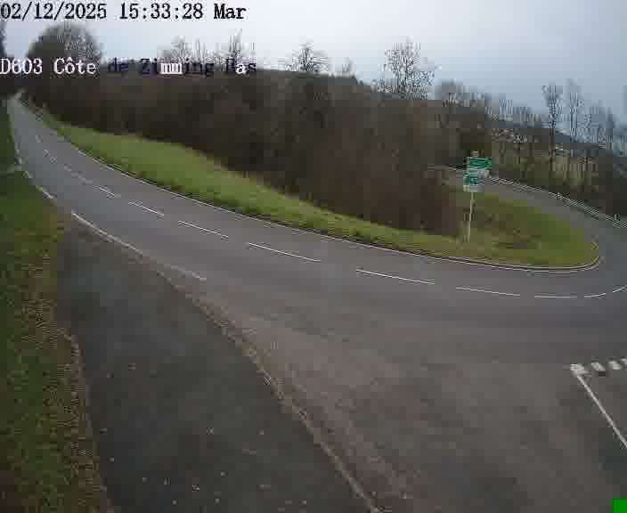 Webcam sur la D603 située dans la Côté de Zimming-bas, dans le virage en demi-tour, à la jonction avec la D74
