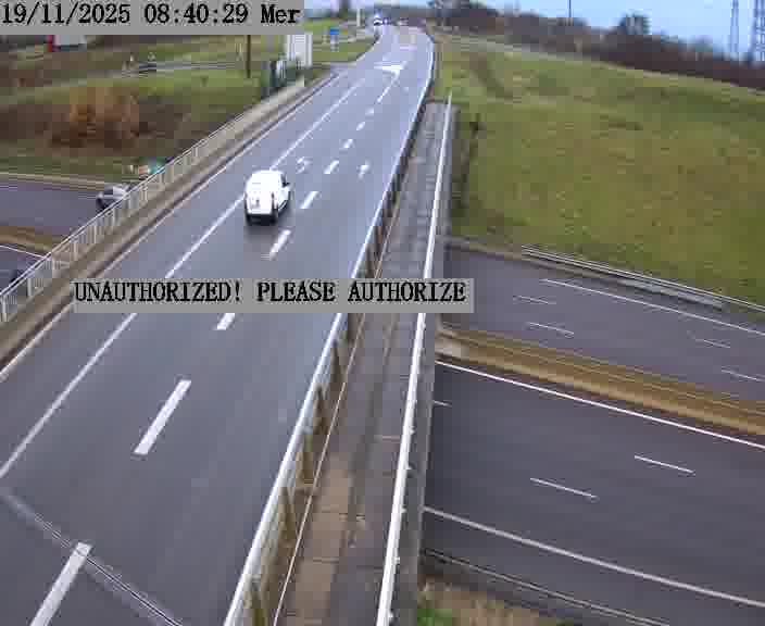 Caméra de trafic sur D1 (France) à Argancy, orientée vers Thionville, permettant d’évaluer fluidité, incidents et densité automobile.