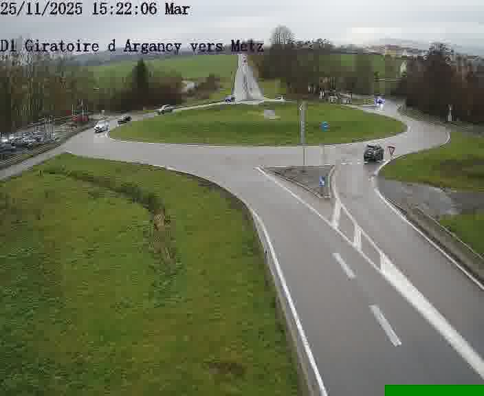 Webcam installée le long de D1 (France) à Argancy, pointée vers Metz, utile pour suivre précisément les conditions de trafic.
