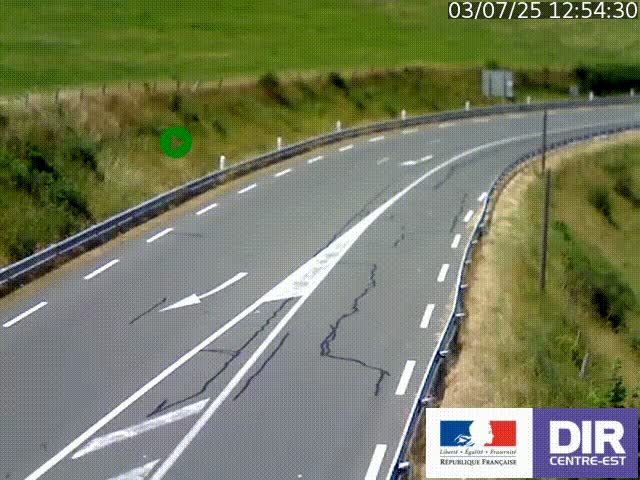 Webcam sur le col Pin Bouchain, vue orientée vers Roanne, en provenance de Lyon sur la nationale 7 (N7)