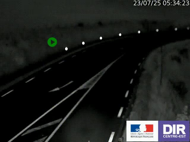 Webcam sur le col Pin Bouchain, vue orientée vers Roanne, en provenance de Lyon sur la nationale 7 (N7)