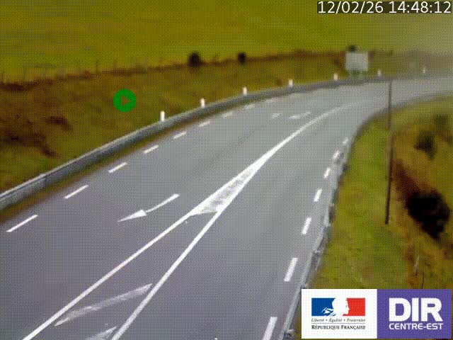 Webcam sur le col Pin Bouchain, vue orientée vers Roanne, en provenance de Lyon sur la nationale 7 (N7)