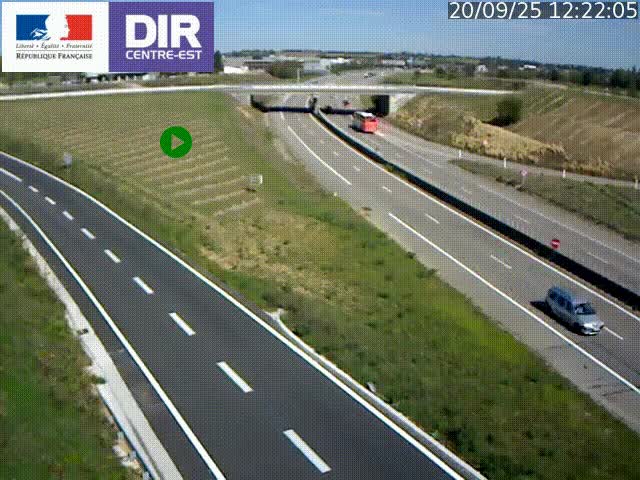 Webcam sur le contournement de Valence, sur la Nationale 7, caméra orientée vers Lyon