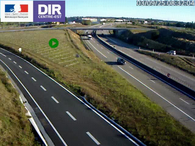 Webcam sur le contournement de Valence, sur la Nationale 7, caméra orientée vers Lyon