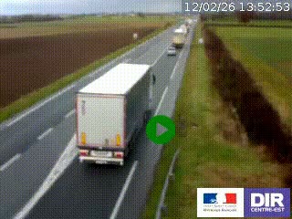 Webcam routière sur la RN7 à hauteur de Toulon-sur-Allier, entre Moulins et Vichy