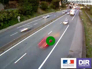 Caméra autoroutière sur l'A47 à hauteur de Givors, a proximité de Lyon. La webcam est orientée vers Lyon