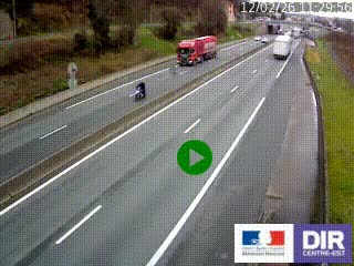 Caméra autoroutière sur l'A47 à hauteur de Givors, a proximité de Lyon. La webcam est orientée vers Lyon