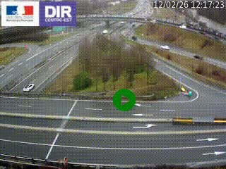Webcam traffic à Grenoble-sud sur l'autoroute A480. Vue orientée vers l'entrée et la sortie de Grenoble