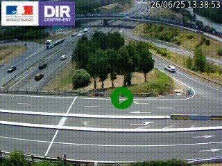 Webcam traffic à Grenoble-sud sur l'autoroute A480. Vue orientée vers l'entrée et la sortie de Grenoble