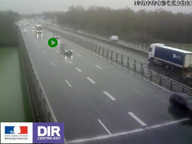 Caméra trafic à la jonction entre l'A46 (Rocade-est de Lyon) et l'A42 à hauteur de Vault-en-Velin en direction de Marseille