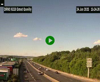 Webcam routière sur N338 à hauteur de Grand-Quevilly en périphérie de Rouen. Vue orientée vers Rouen