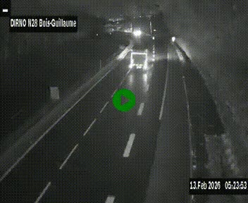 Webcam routière à hauteur de Bois-Guillaume en périphérie de Rouen. Vue orientée vers Rouen