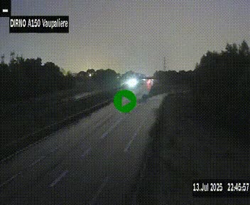 Webcam autoroute A150 à hauteur de La Vaupalière en périphérie de Rouen. Vue orientée vers Rouen
