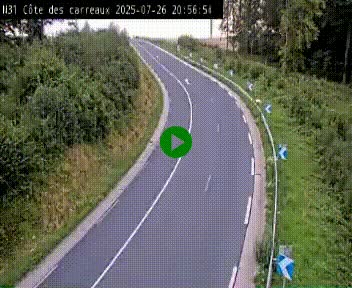 Webcam en haut de la Côte des Carreaux sur la N31 à Avesnes-en-Bray. Vue orientée vers Rouen