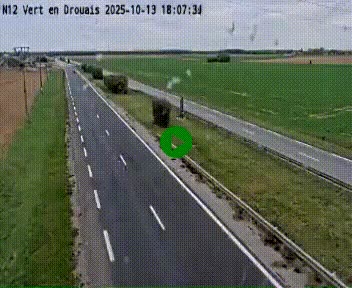Webcam à hauteur de Vert-en-Drouais sur la N12, en périphérie de Dreux. Vue orientée vers Alençon