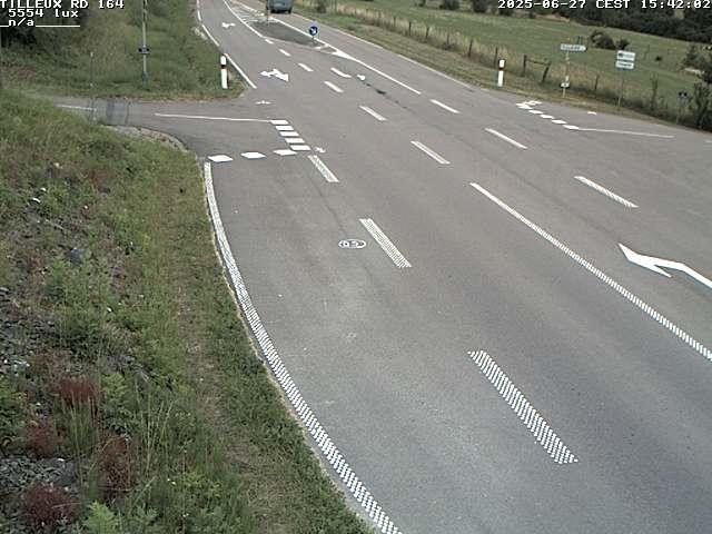 Webcam sur la RD164 à Tilleux. Vue orientée vers Neufchâteau