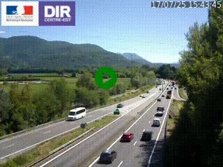 Caméra trafic à Meylan sur la Rocade-Sud de Grenoble en direction d'Aix-en-Provence