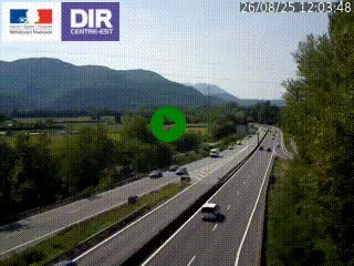 Caméra trafic à Meylan sur la Rocade-Sud de Grenoble en direction d'Aix-en-Provence
