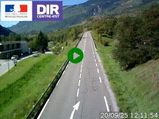 Web cam sur la N90 à Aime, en provenance de Bourg-Saint-Maurice et en direction d'Albertville