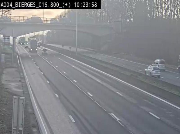 Webcam à Wavre, à hauteur de la sortie 5 Bierges. Vue orientée vers Namur