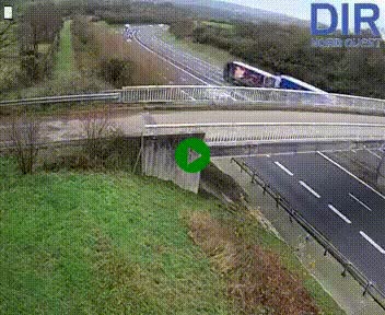 Webcam sur A84 à hauteur de Pont-Farcy, au niveau du pont autoroutier sur la Vire, au sud de Saint-Lô