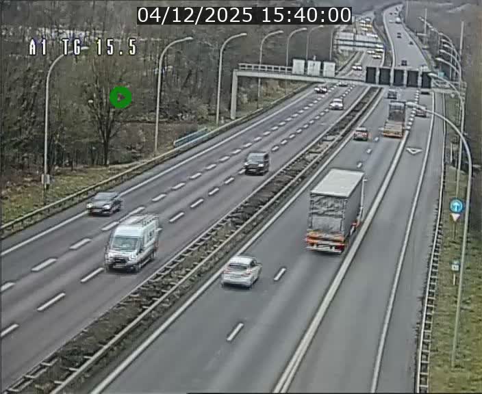 Traffic live webcam Luxembourg Munsbach - A1 direction Luxembourg - BK 15.5