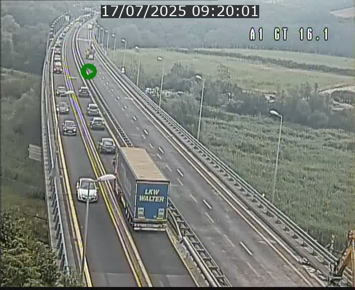 Traffic live webcam Luxembourg Niederanven - A1 direction Allemagne - BK 16.1