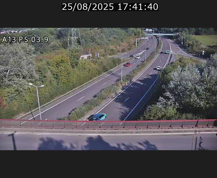 Traffic live webcam Luxembourg Differdange - A13 direction Esch-sur-Alzette - BK 3.9
