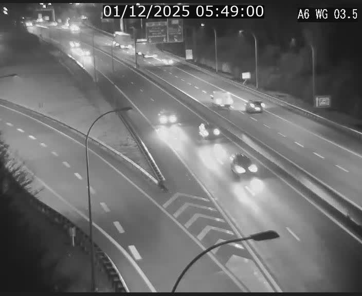 Traffic live webcam Luxembourg - Croix de Cessange - A6 - BK 3.5 - direction France/Allemagne