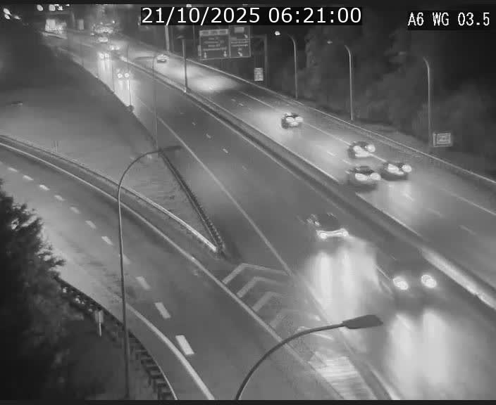 Traffic live webcam Luxembourg - Croix de Cessange - A6 - BK 3.5 - direction France/Allemagne