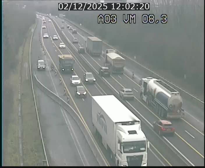 Traffic live webcam Luxembourg Bettembourg - A3 - BK 8.3 - direction France