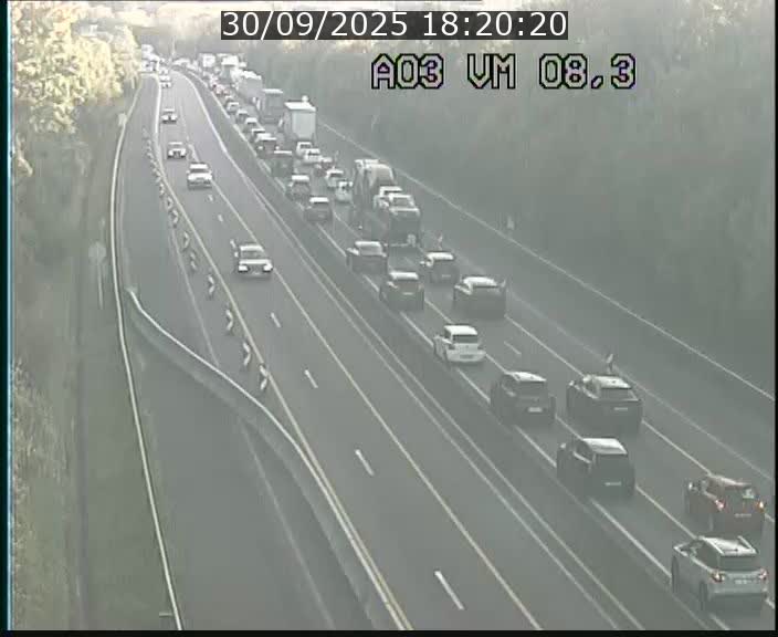 Traffic live webcam Luxembourg Bettembourg - A3 - BK 8.3 - direction France