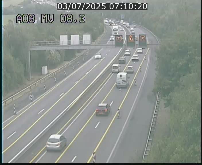 Webcam Autoroute après la Croix de Bettembourg en direction de Luxembourg sur l'A3