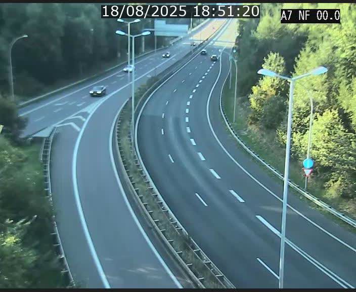 Caméra autoroute Luxembourg A7 - Echangeur A1/A7 Grünewald direction Tunnel Stafelter