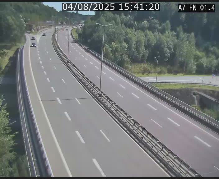 Caméra autoroute Luxembourg A7 - Tunnel Stafelter - direction Echangeur Grünewald