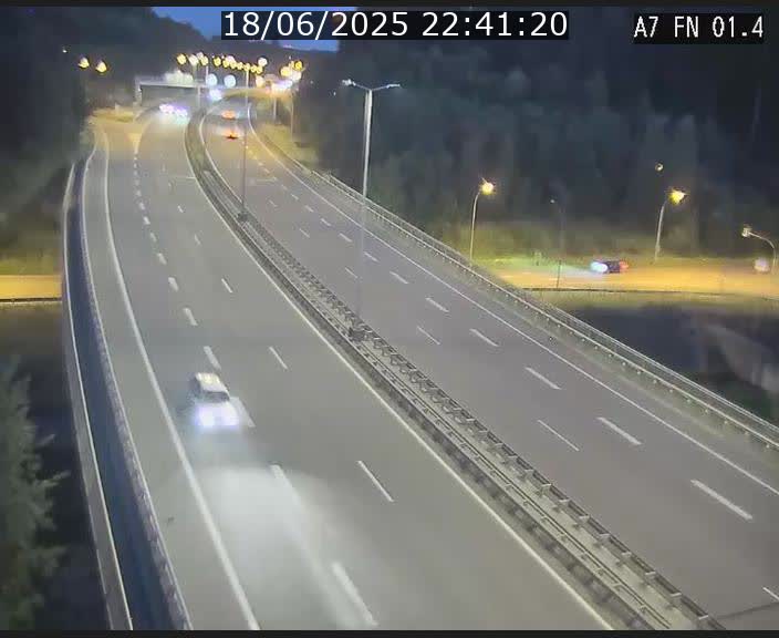 Caméra autoroute Luxembourg A7 - Tunnel Stafelter - direction Echangeur Grünewald