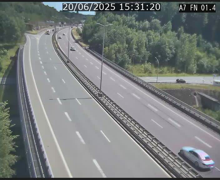 Caméra autoroute Luxembourg A7 - Tunnel Stafelter - direction Echangeur Grünewald