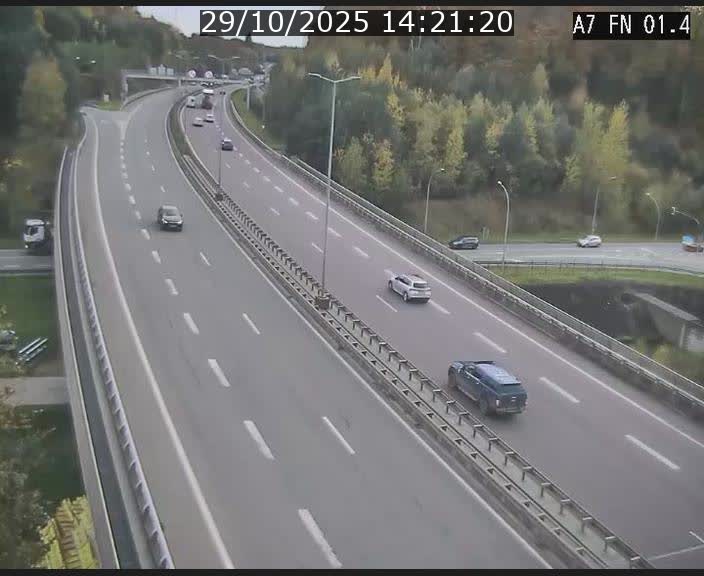 Caméra autoroute Luxembourg A7 - Tunnel Stafelter - direction Echangeur Grünewald