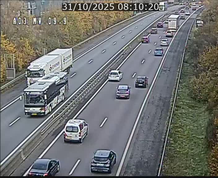 Webcam Autoroute à la Croix de Bettembourg - A3 - BK 9.9 - direction Luxembourg-Ville