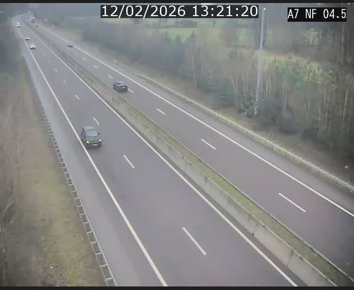Caméra autoroute Luxembourg A7 - Passage à gibier Rëngelbour - direction Tunnel Grouft