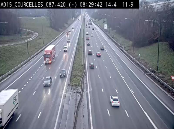 Webcam autoroute Belgique - Viesville - E42 direction Mons - BK 84.35