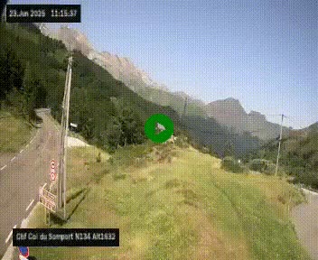 Webcam au col du Somport, côté français, sur la N134, dans les Pyrénées, en direction de l'Espagne, à 1632 mètres d'altitude